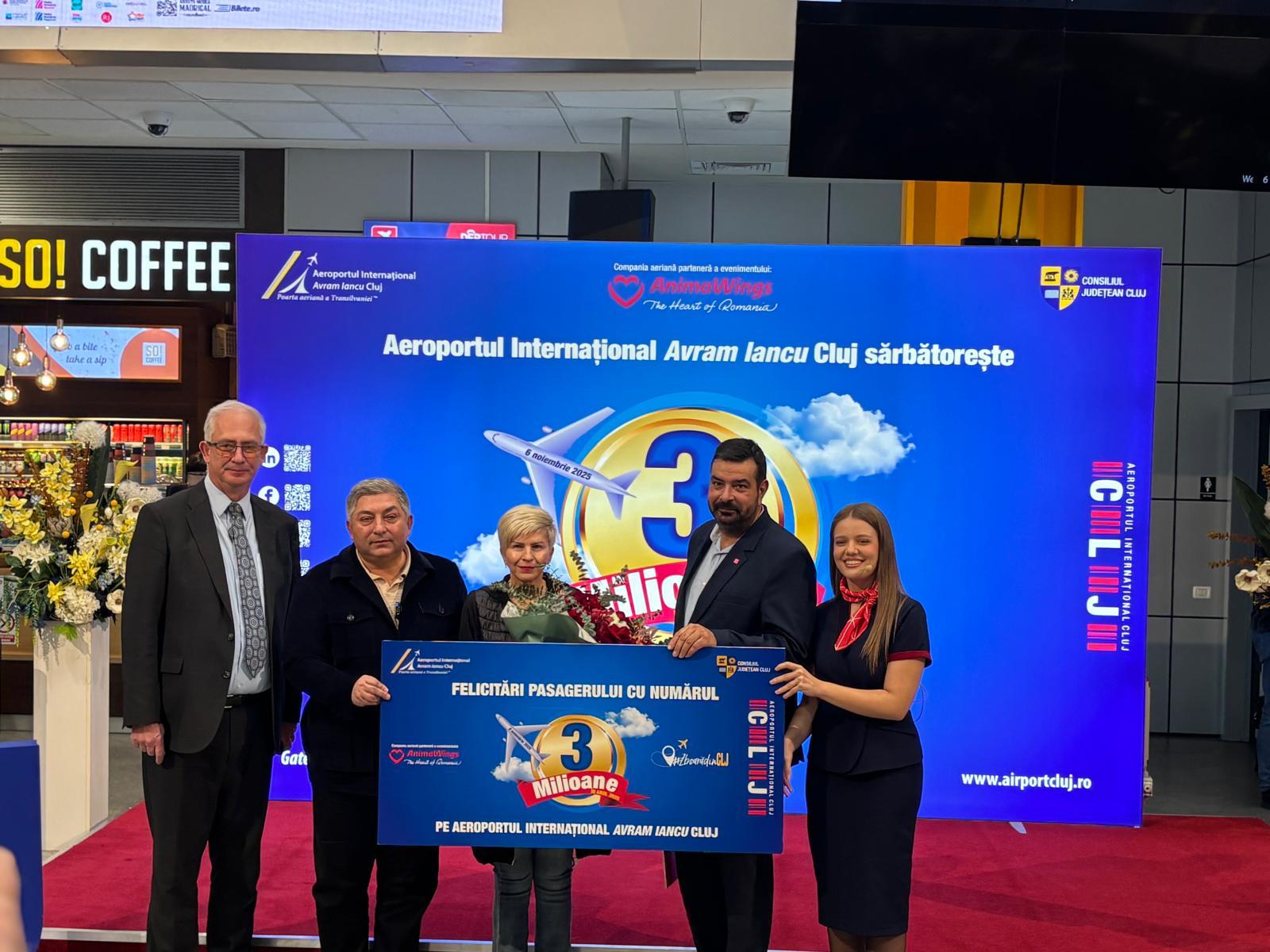 Pentru al treilea an consecutiv, Aeroportul Internațional „Avram Iancu” Cluj a atins pragul de trei milioane de pasageri